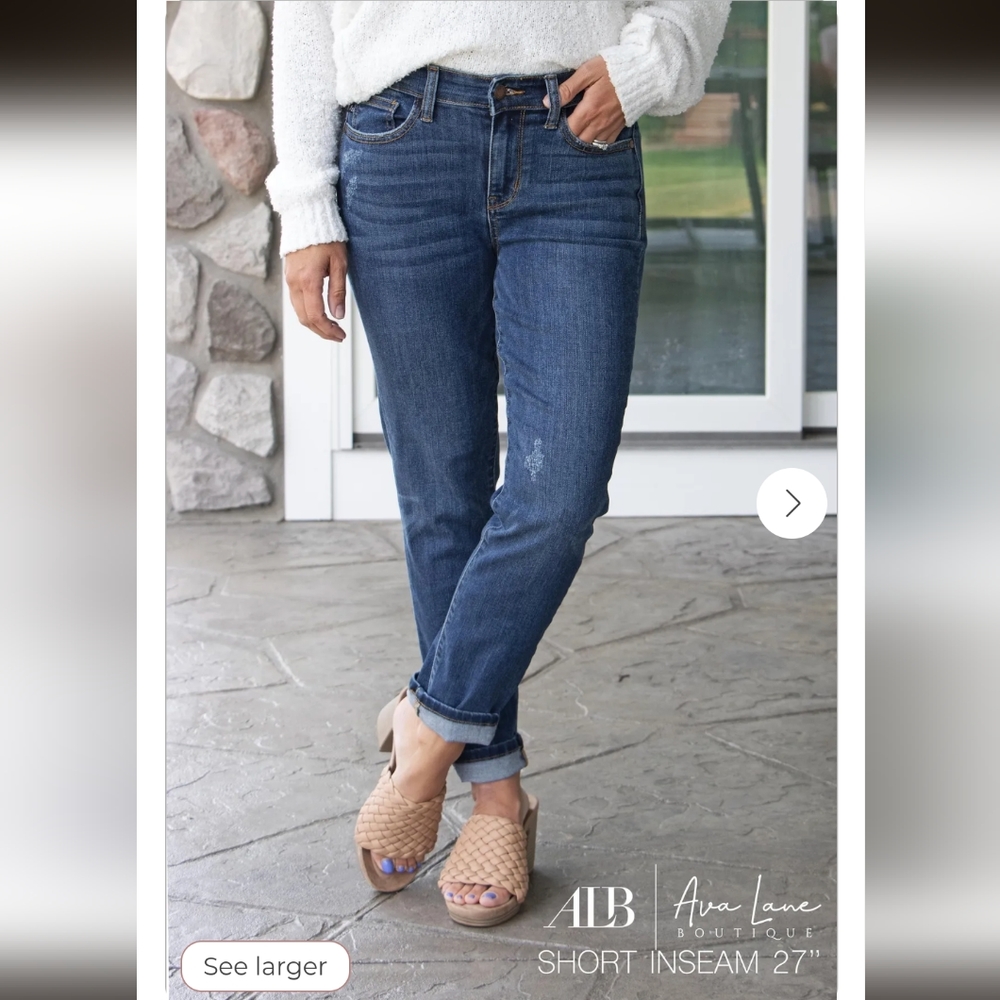 Judy Blue Three Length* Judy Blue One Step At A Time Mid-Rise Relaxed Denim- 14W